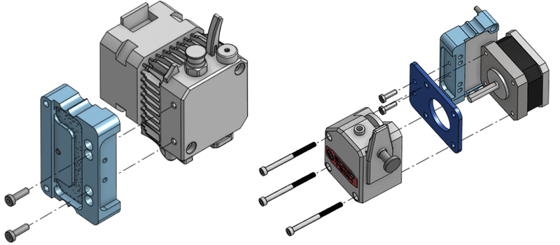 El sensor Horizon ABL se monta con tornillos M3 directamente en el extrusor o con ayuda de un soporte